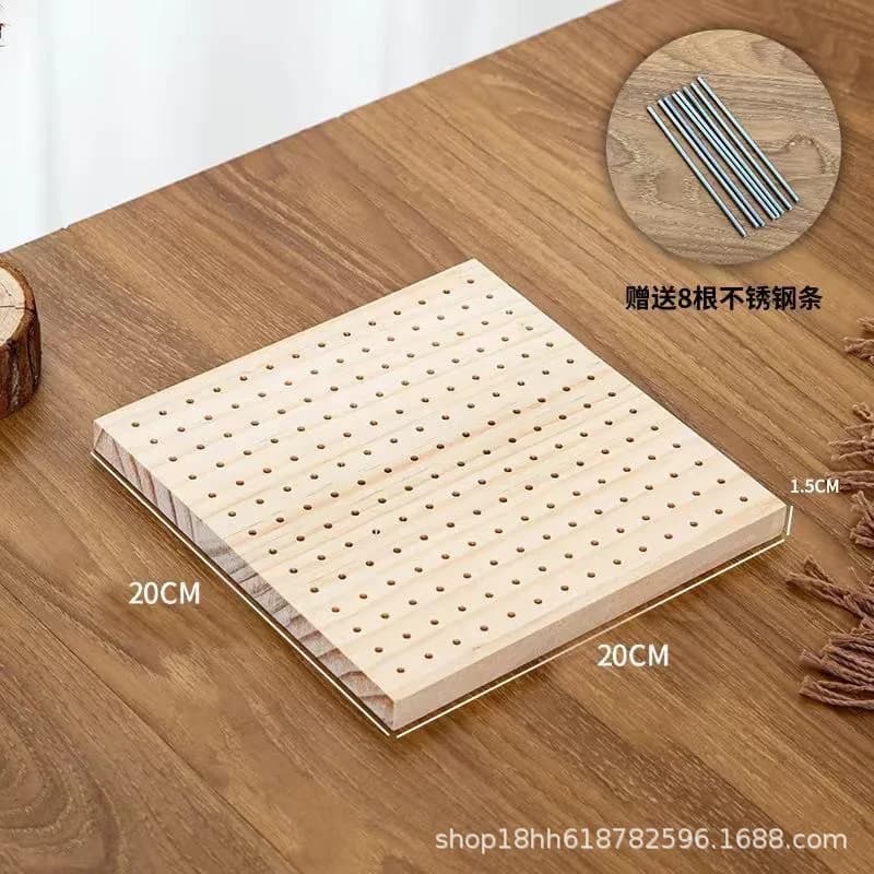 Planches de blocage au Crochet 20x20CM, tapis de blocage carré en bois pour tricot avec tige en acie