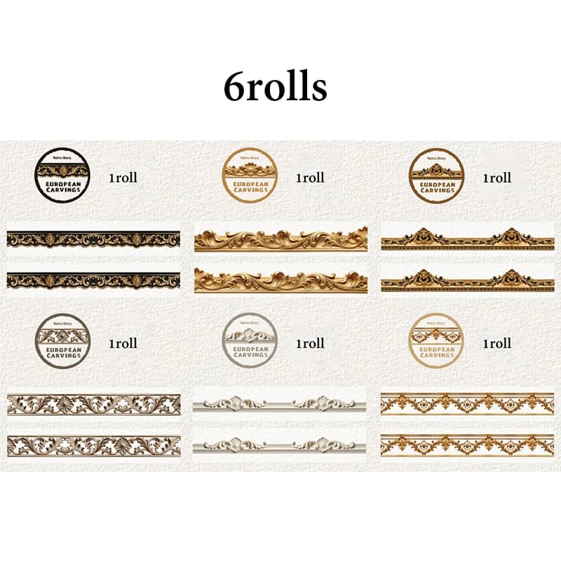 6 rouleaux de ruban washi Royal Aesthetic, polyvalents pour diverses techniques artistiques, fournit