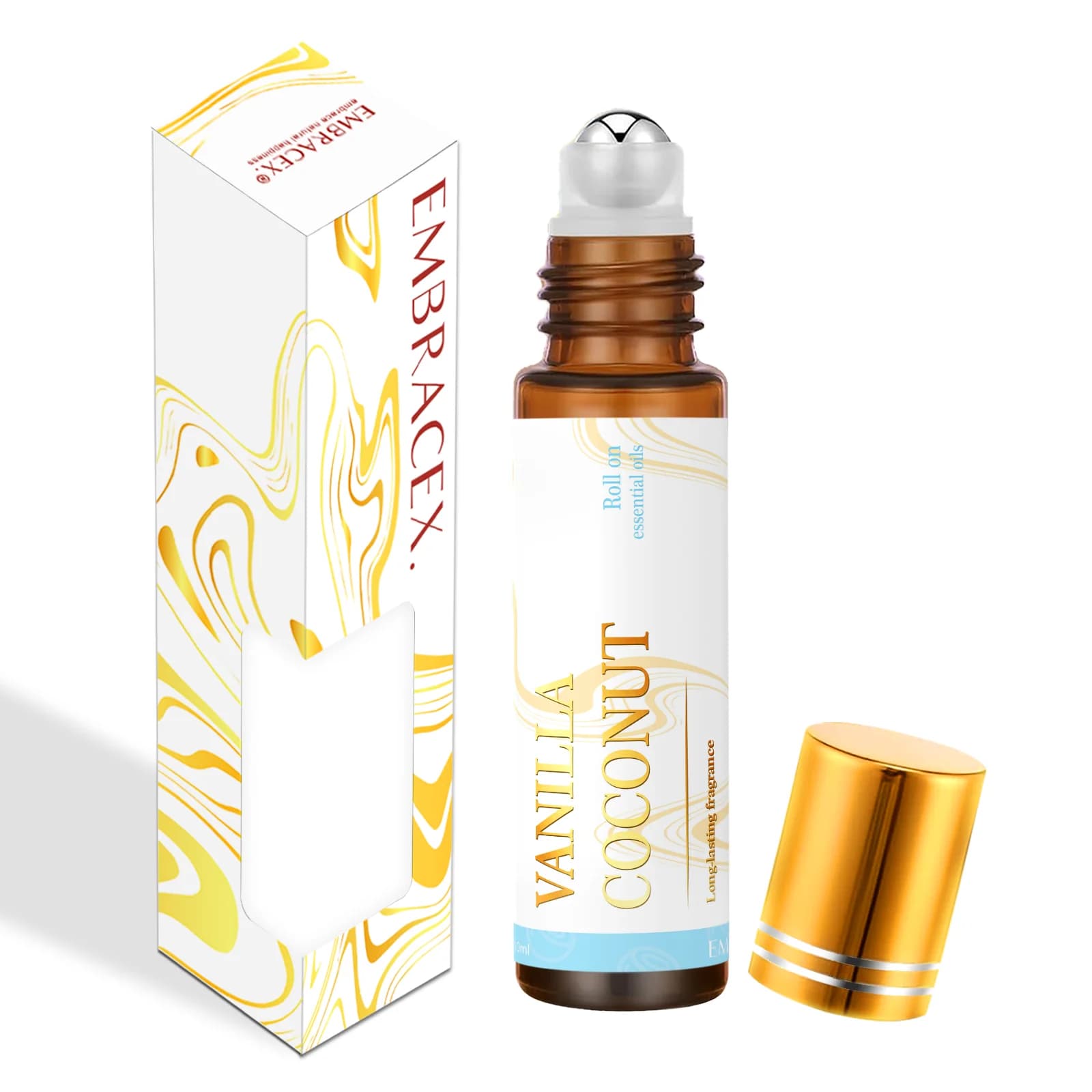 Huiles essentielles en roll-on 0,33 fl.oz, parfum longue durée, cadeaux d'aromathérapie, vanille et 