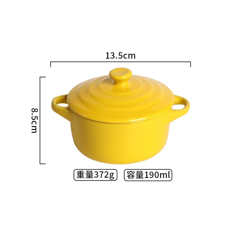 Bol Borscht léger luxe en céramique petite tasse à soupe avec couvercle double oreille ragoût pot ma