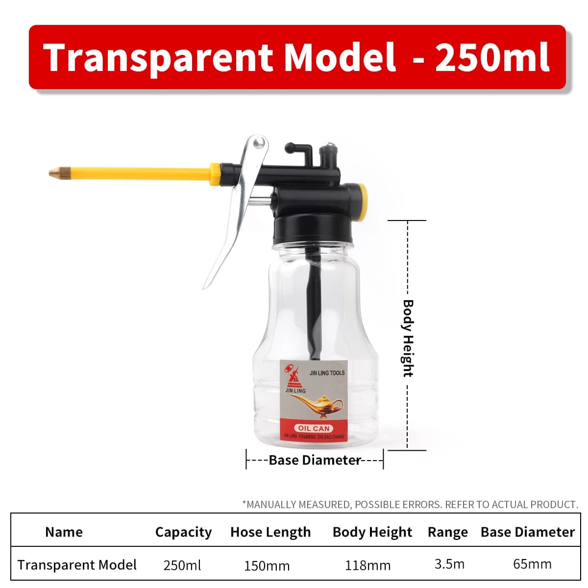 1PC 250ml-500ml huile peut bec pompe à pouce atelier huileur bouteille huile peut haute pression pom