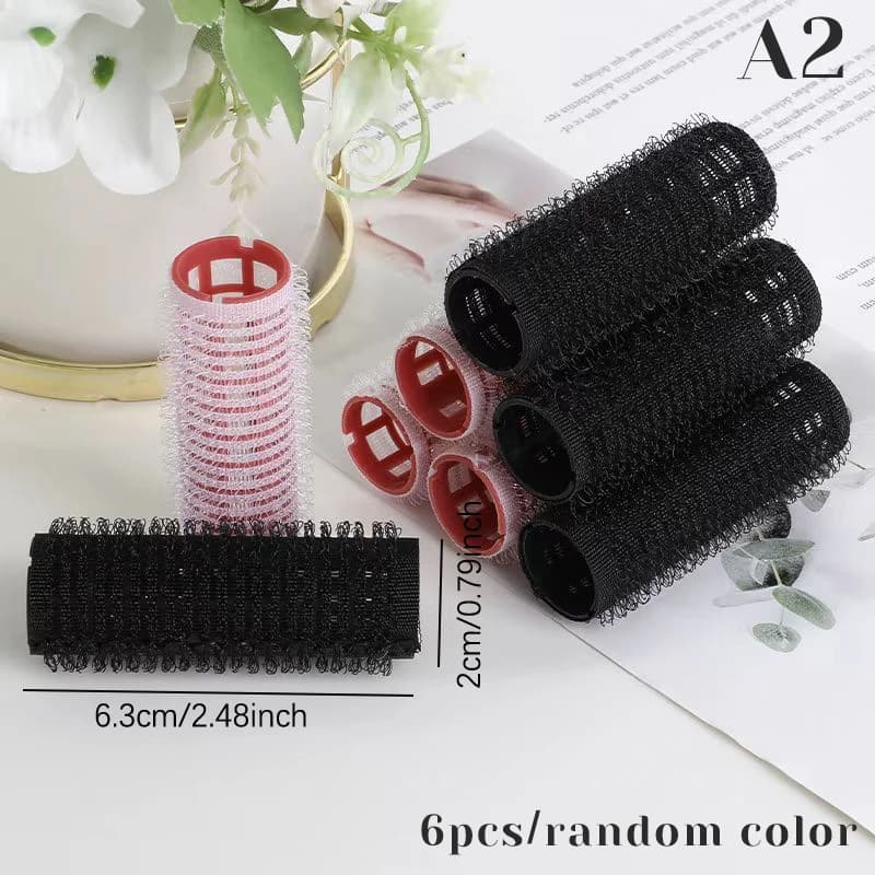Ensemble de rouleaux à cheveux 6 pièces, bigoudi auto-agrip sans chaleur, différentes tailles, sans 