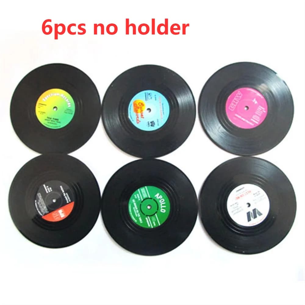 Sous-verres en vinyle pour disques d'animaux, pour boissons, ensemble de dessous de verre en vinyle 
