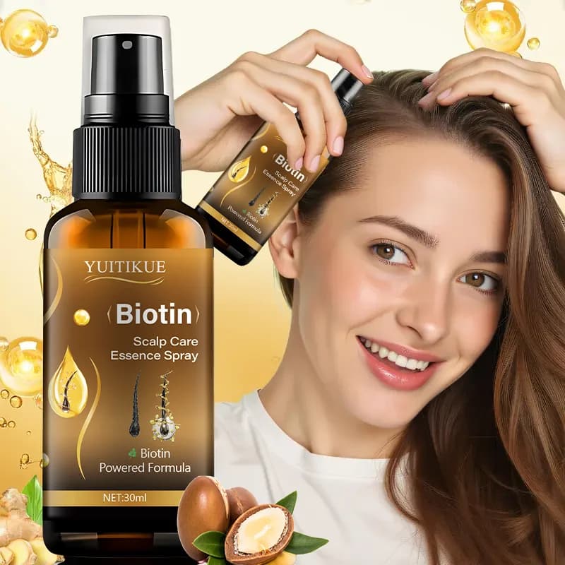 Spray essence de soin du cuir chevelu à la biotine, formule pilotée par la biotine, nourrit le cuir 