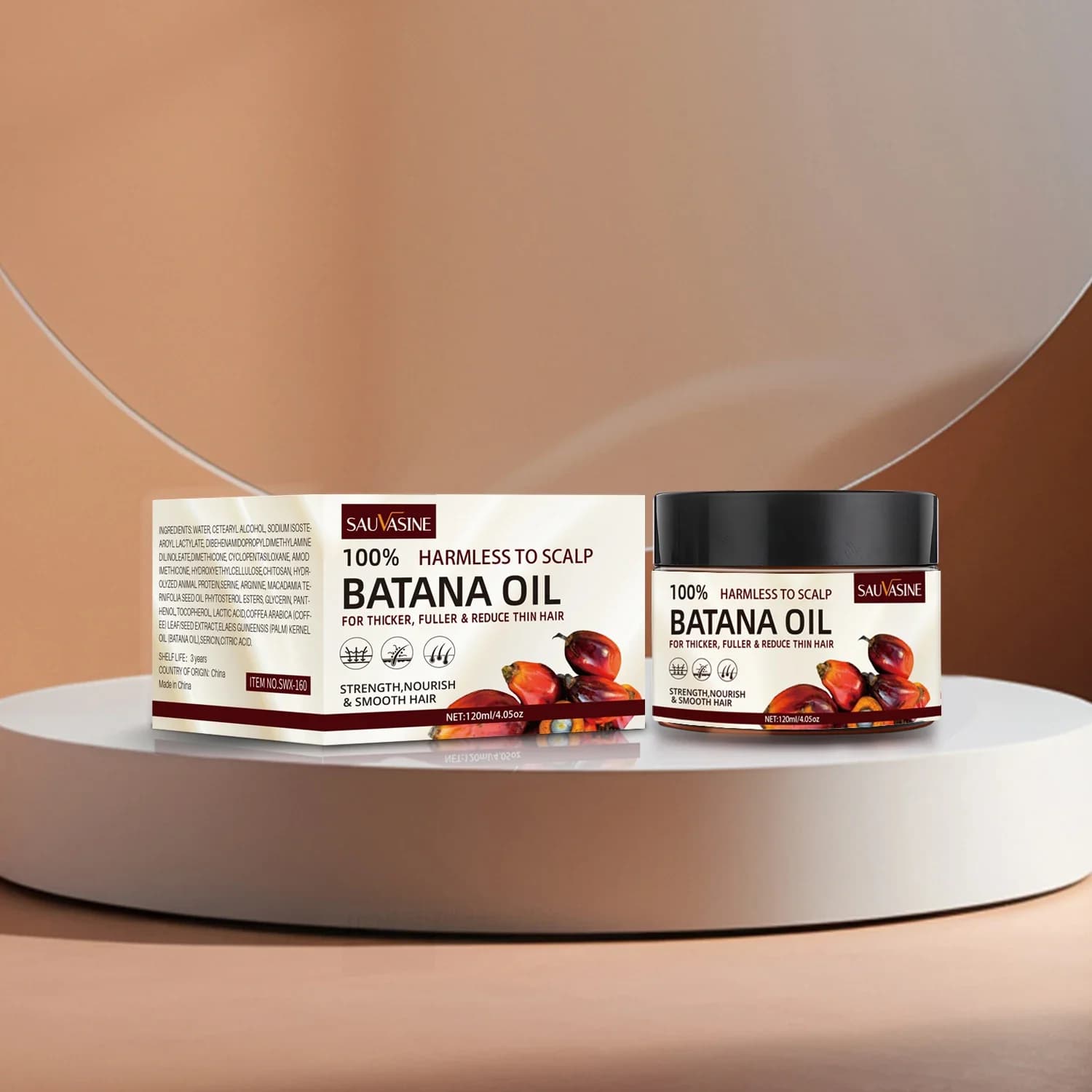 Huile de Batana brute pour la croissance des cheveux, 100% huile de Batana Pure et naturelle pour tr