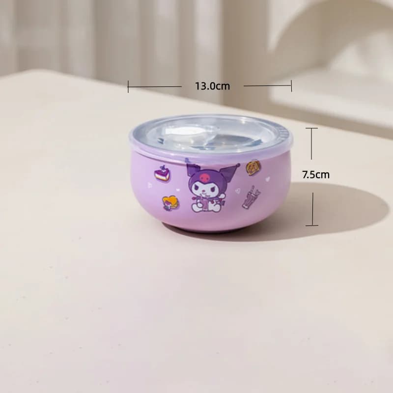 Pour Sanrio Kuromi 5 pouces bol de riz Hello Kitty Cinnamoroll bols bols à soupe en acier inoxydable
