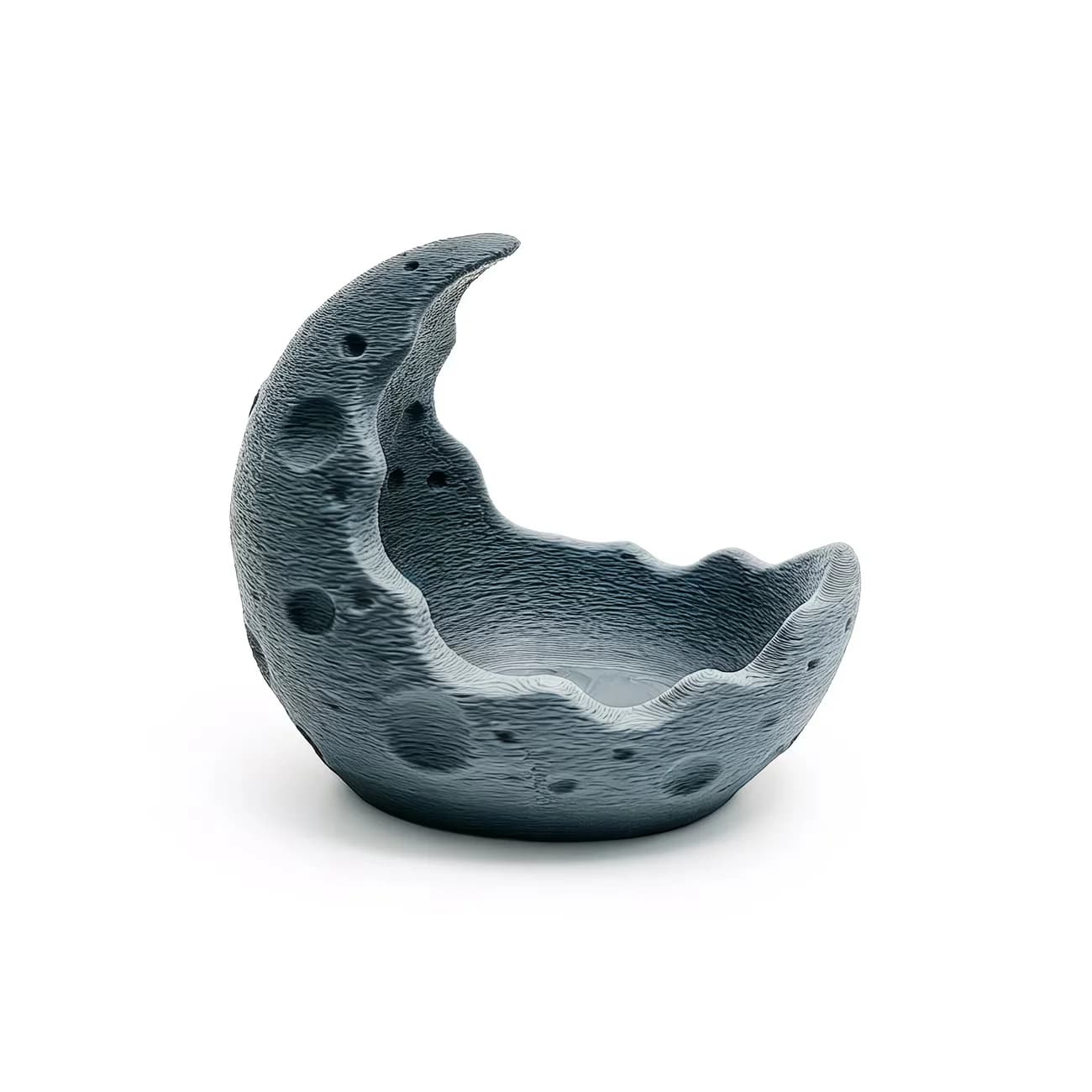 Porte-bougie en forme de croissant de lune texturé, Ornement lune-croissant, Décoration d'ambiance, 