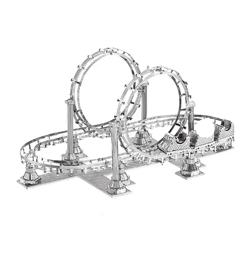 Montagnes russes 3D Puzzle en métal, kits de modèles, bricolage, découpé au Laser, jouet pour enfant
