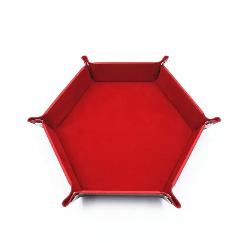 Plateau à dés support roulant hexagonal plateaux pliants en cuir PU pour jeux de dés comme RPG, DND 