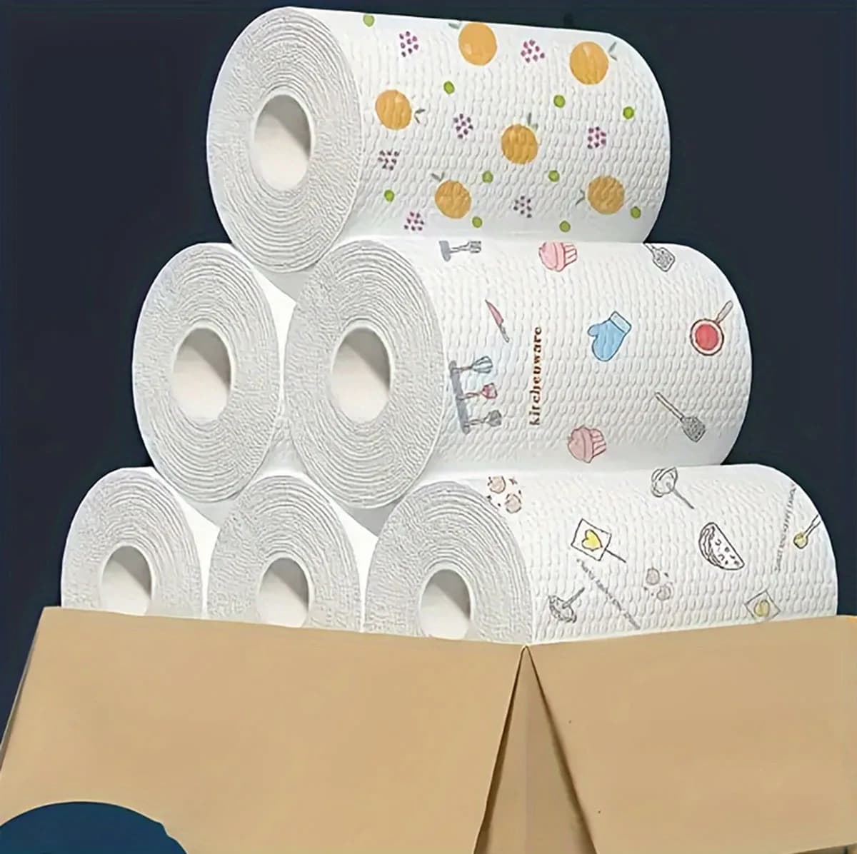 Un rouleau de chiffon paresseux, papier de cuisine absorbant et épais, sec et humide, double usage, 