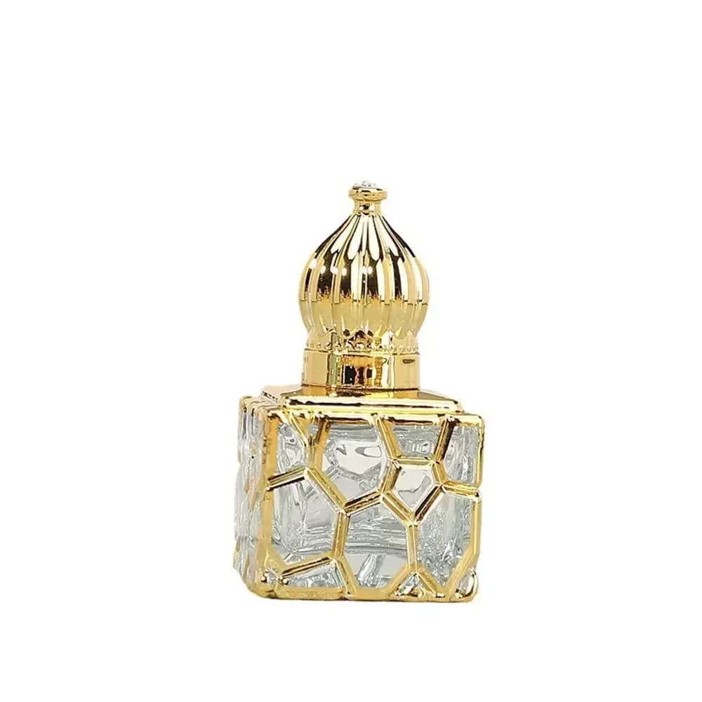 Bouteille d'huile essentielle dorée de luxe, contenant de parfum, AfricGlass, Roll-On, échantillon d