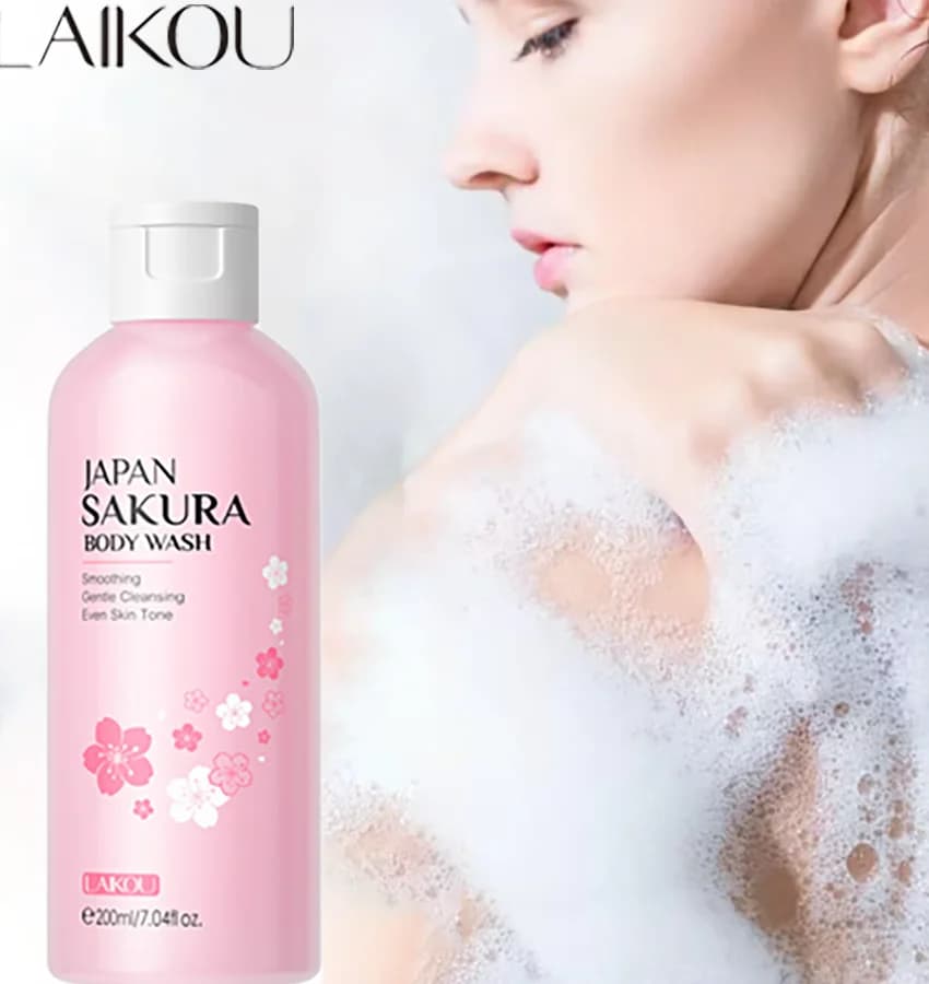 LAIKOU Sakura Gel douche longue hydratant lisse longue durée parfum mousse douce nettoyage du corps 