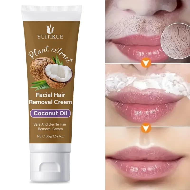Le baume épilation à l'huile de coco 100g est doux et non irritant, adapté aux aisselles, aux lèvres
