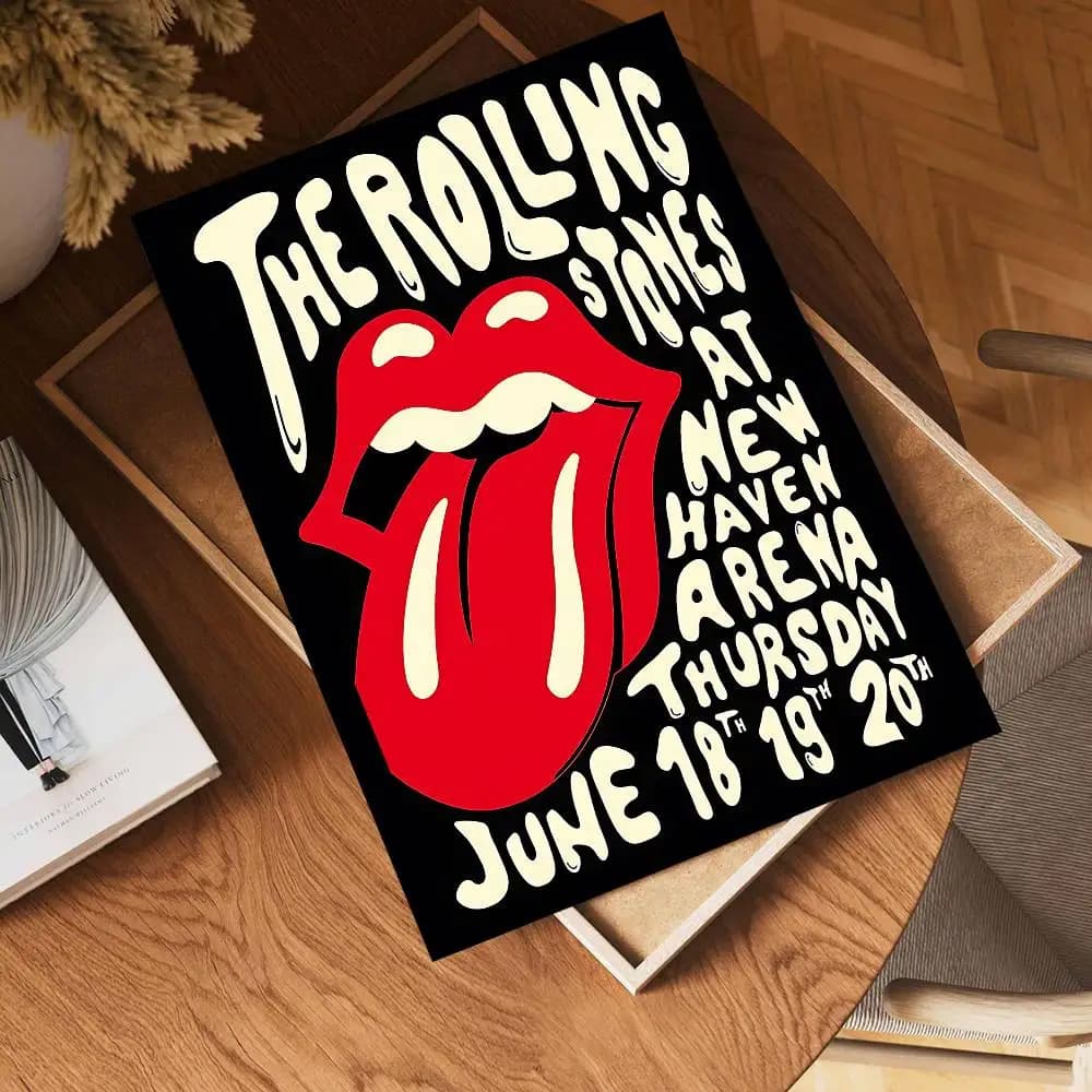 Affiche autocollante DIY du groupe de rock The Rolling Stones, impressions sur papier blanc, affiche