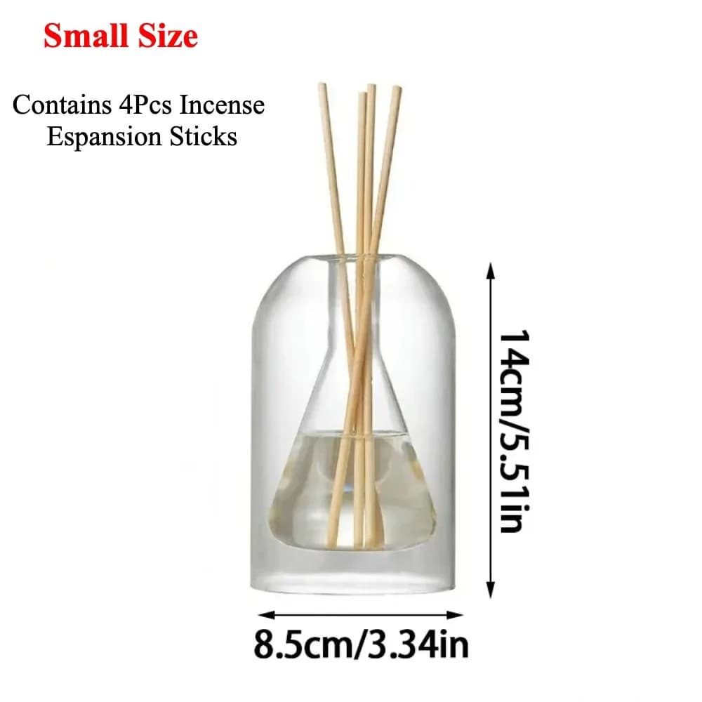 Bouteille de diffuseur d'aromathérapie, huile essentielle en verre avec bâtons de diffuseur, contene