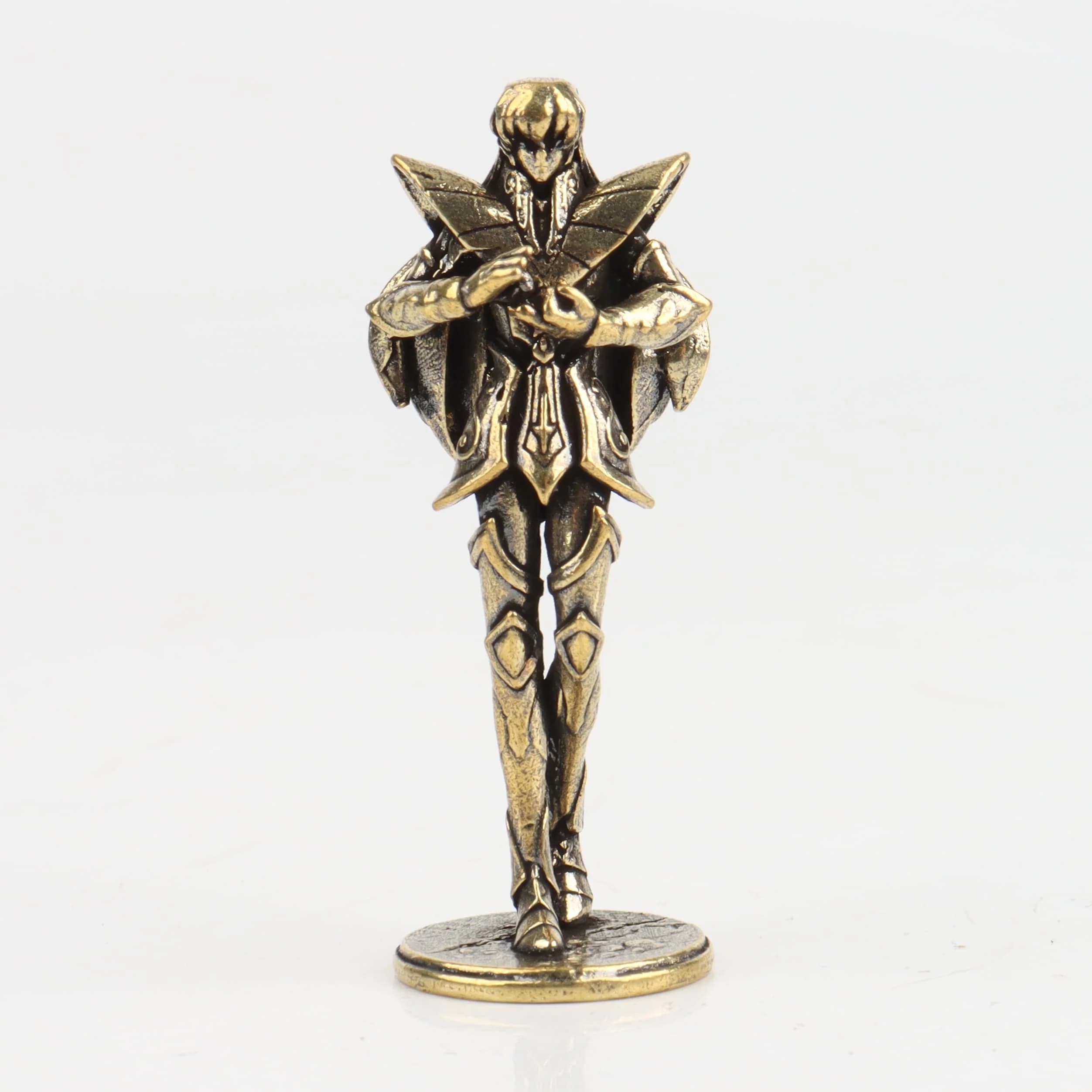 Figurines miniatures Saint Seiya en laiton doré, chevaliers du zodiaque vintage en métal, statue des