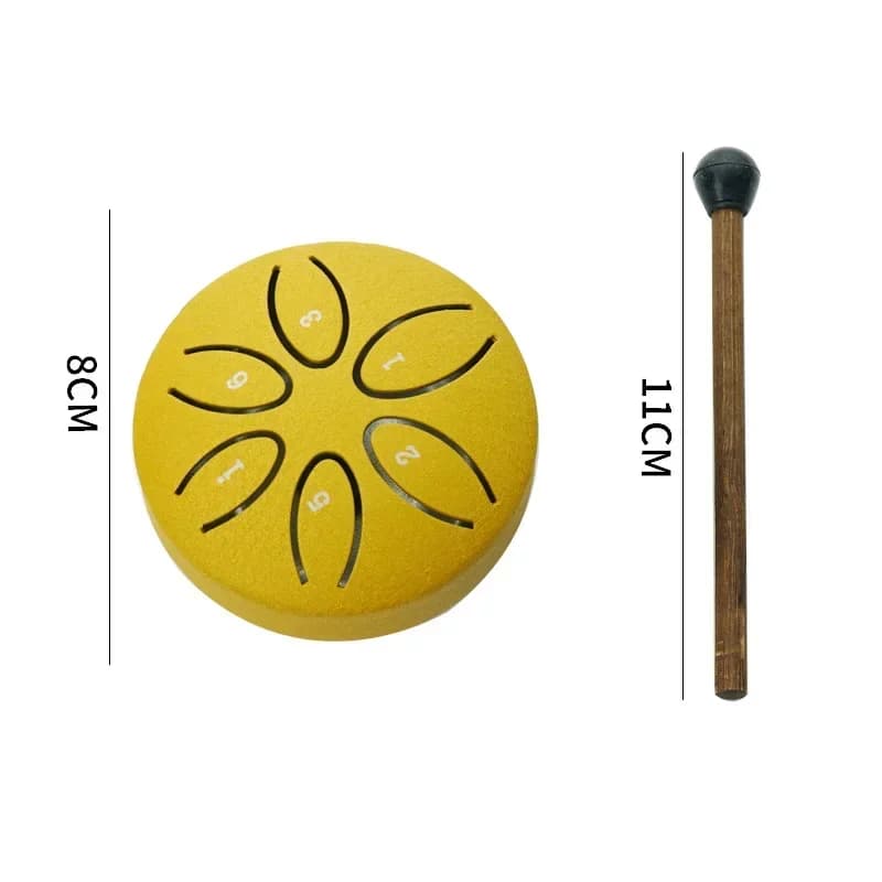 Tambour à langue en acier de 3 pouces, 6 tons, tambour de pluie en plein air, Mini tambour à main, t
