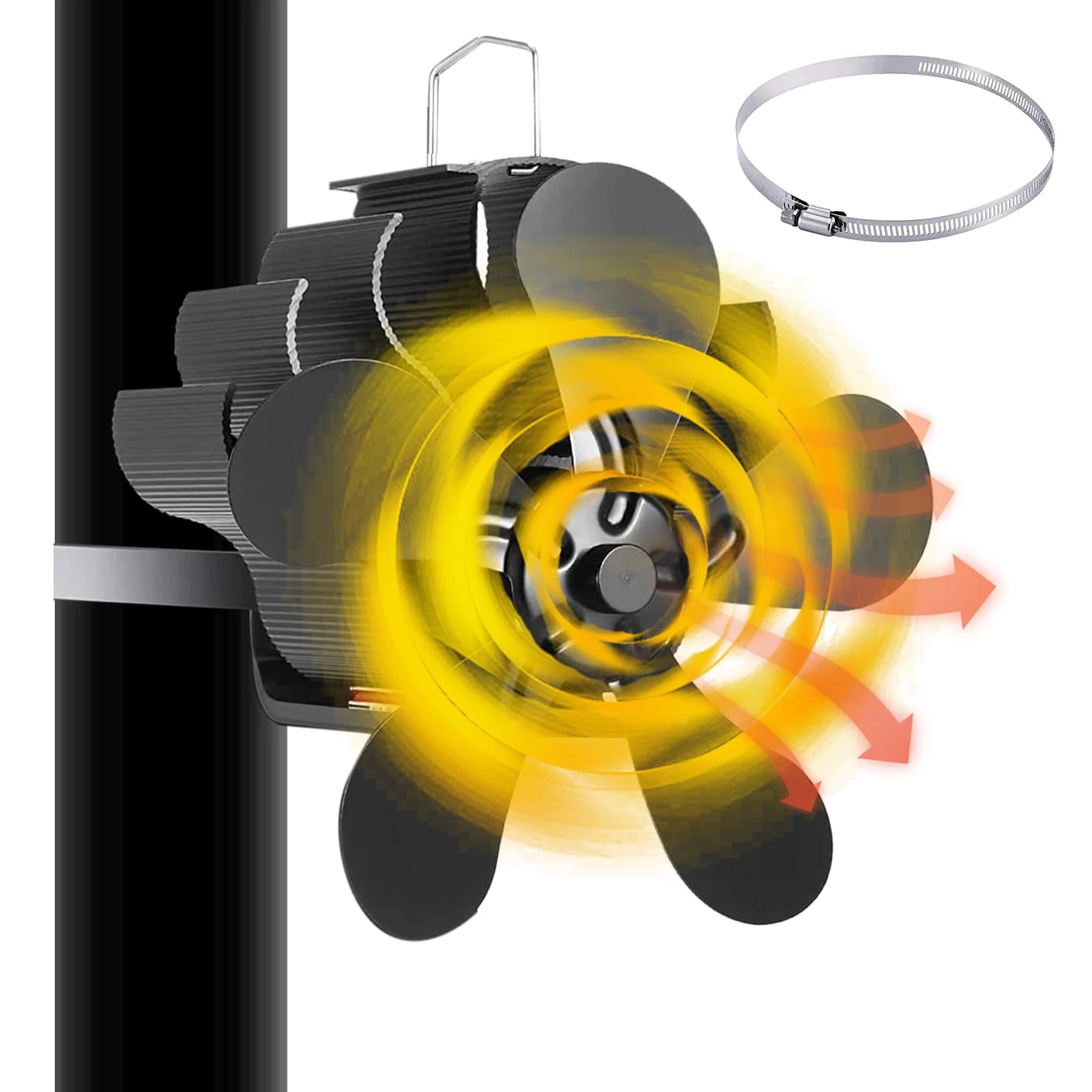 Ventilateur de poêle à bois ventilateur de cheminée à 5 pales ventilateur de poêle à chaleur ventila