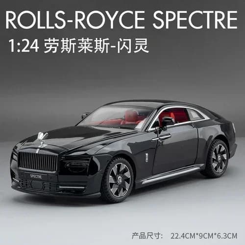 Modèle de voiture en alliage Rolls Royce Spectre pour garçons, simulation, son, lumière, collectif, 