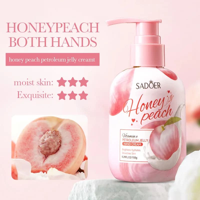 Crème pour les mains à la pêche 150g, riche en glycérine, extrait d'essence de pêche et tocophérol, 