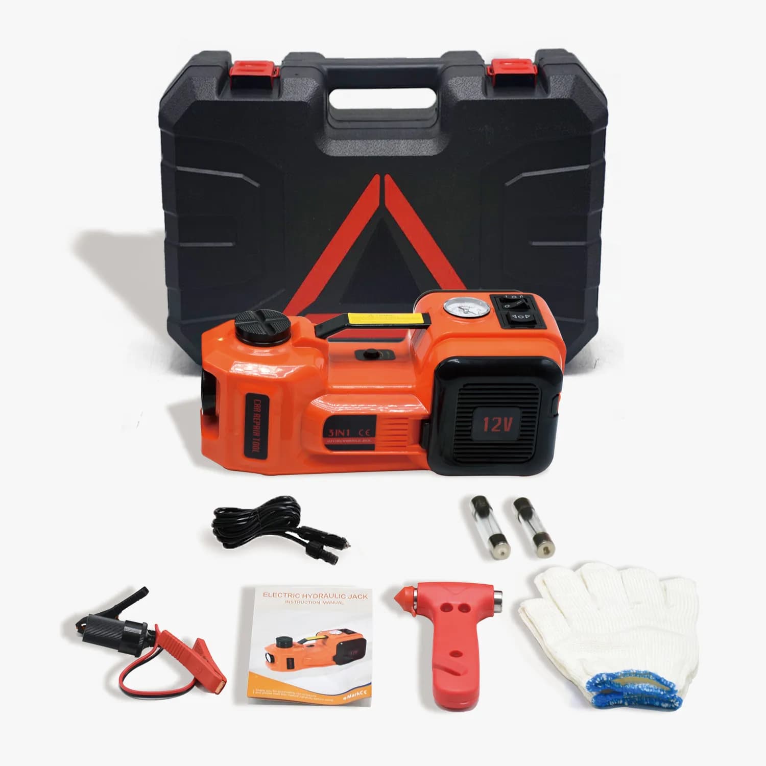 E-HEELP voiture électrique Jack Kit 5soldering 12V Cric de voiture hydraulique avec pompe gonflable