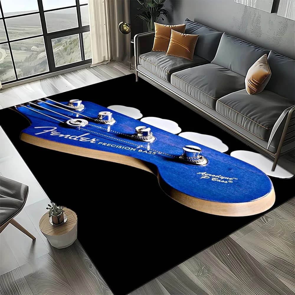 Tapis sur le thème des instruments Rock Roll, tapis de garde-boue 3D en peluche, décor musical antid