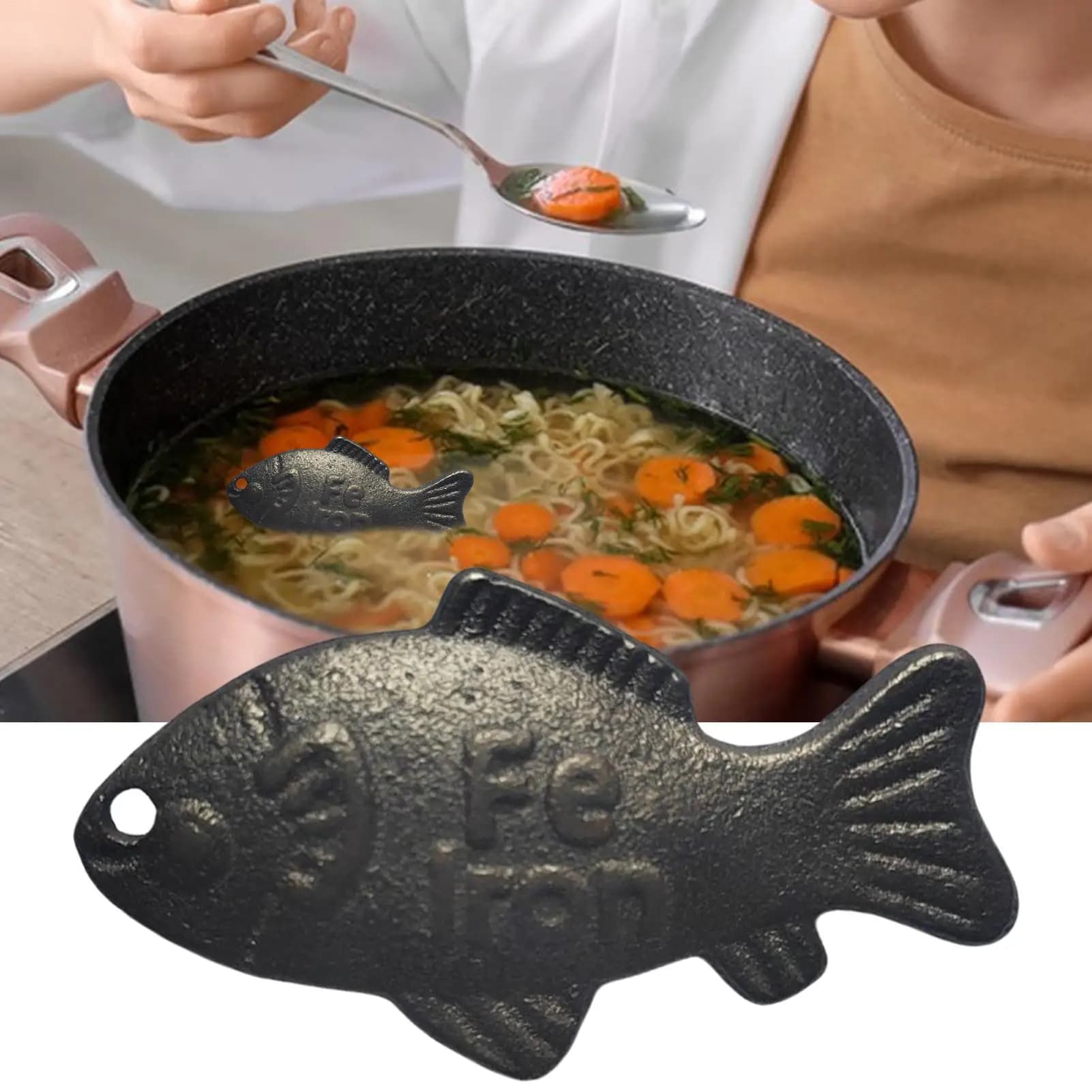 Iron Fish – lot de 2 fers naturels pour réduire le risque de la déficience, outil de cuisson sûr, ac
