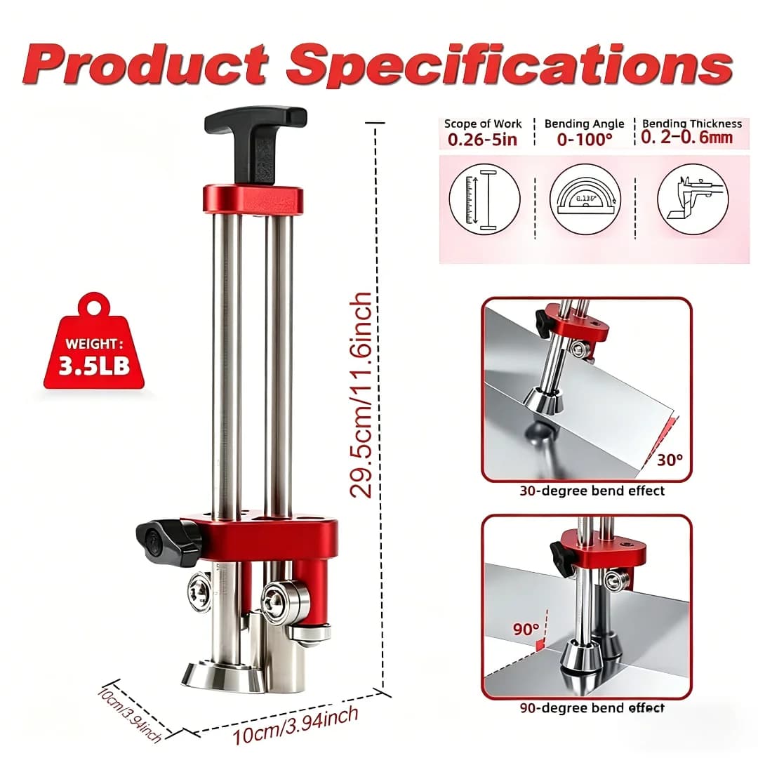 Cintreuse à tôle 1 poste pour tôles de 0 à 100 mm – Outil de fabrication de toitures °   Rouleaux mé