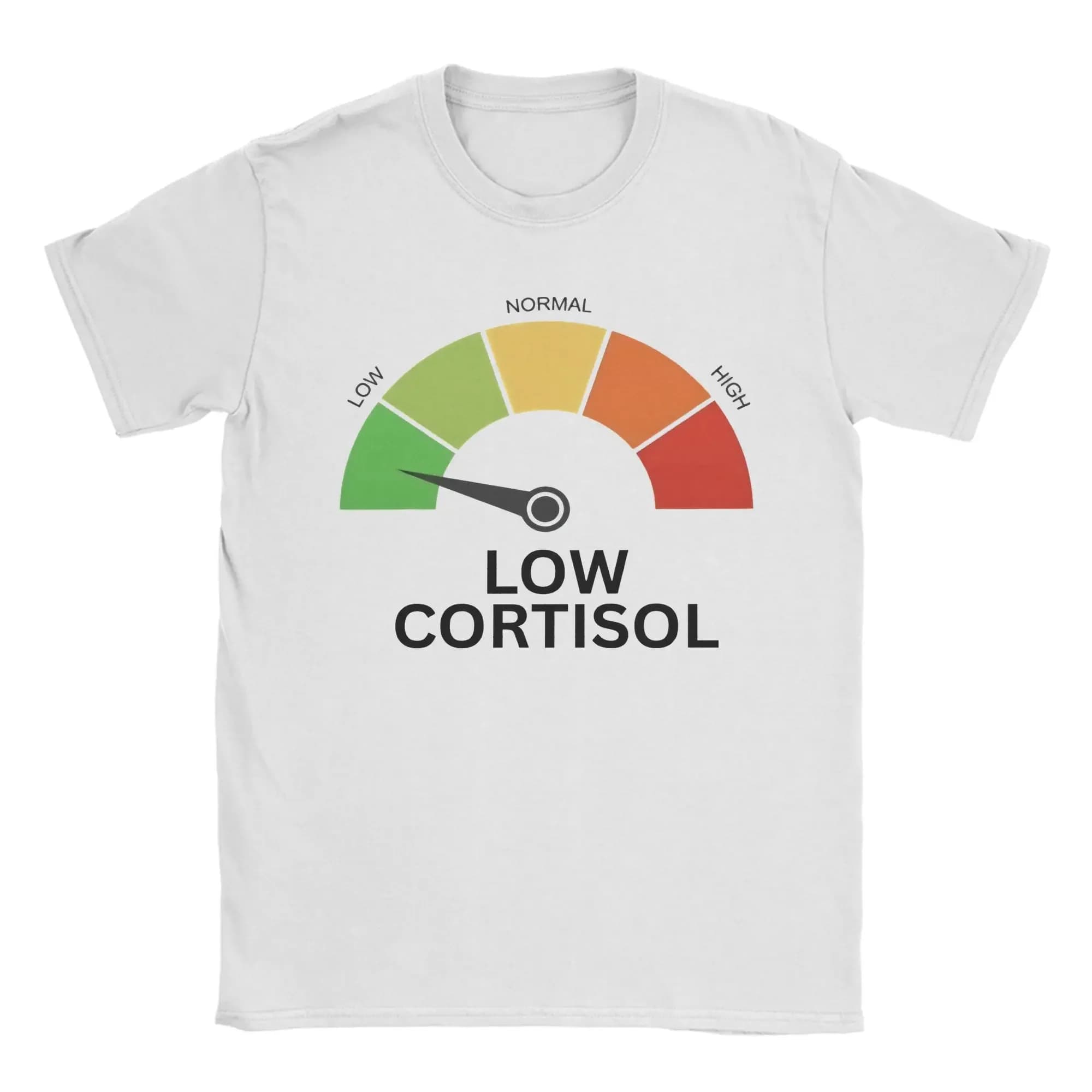 T-shirt imprimé Meme 'Cortisol Low Level' pour homme, été 2026, en coton, décontracté et cool, style