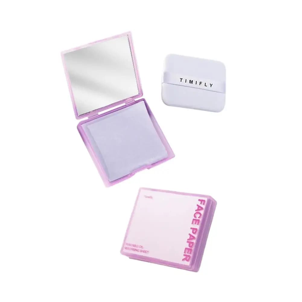 100 pièces de papier absorbant l'huile portable avec étui miroir, soins du visage pour femmes, papie