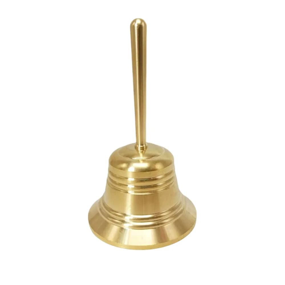 Cloche de service vintage en laiton massif, sonore et polie, avec son clair et net, pour salle à man