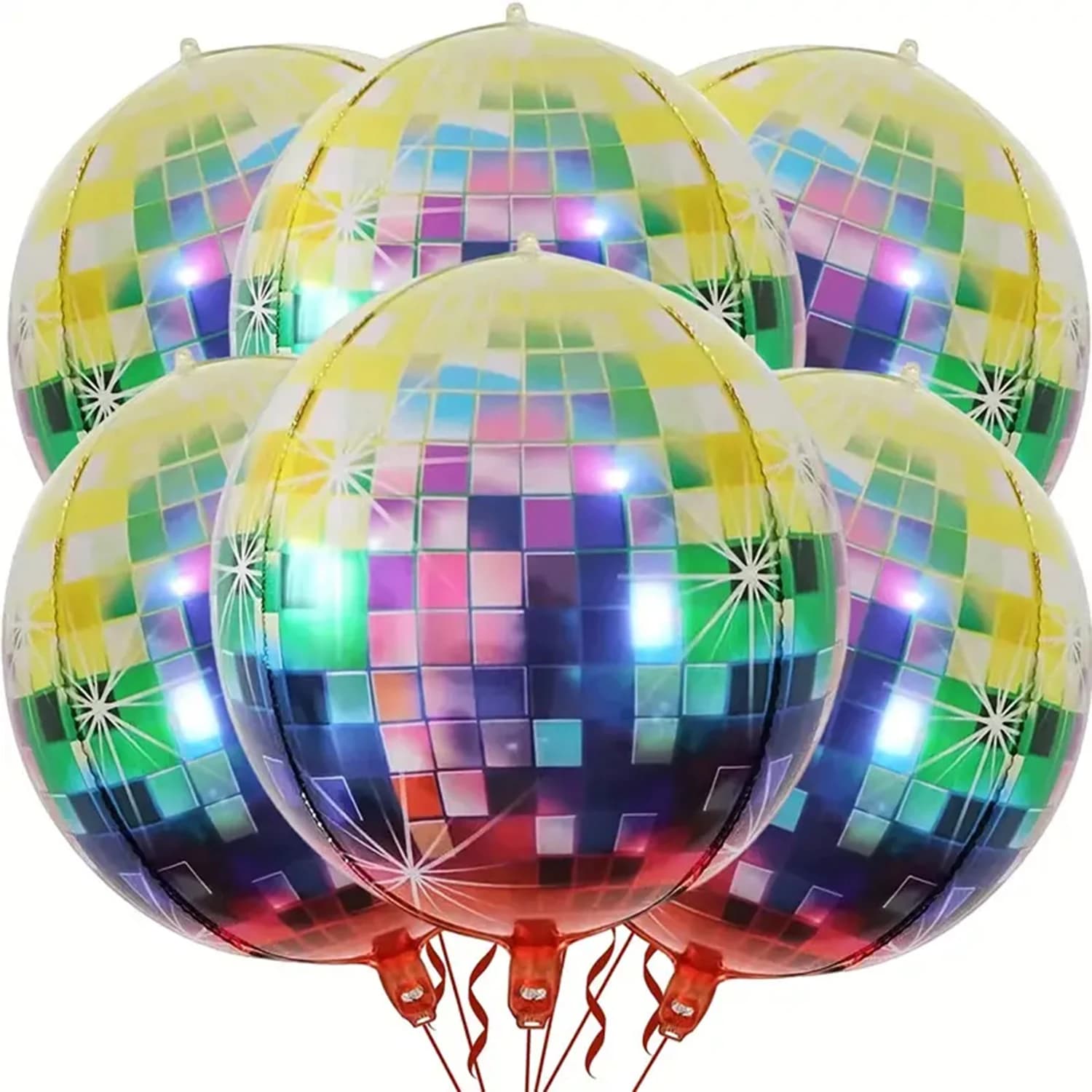 Ensemble de ballons en aluminium 4D pour fête de danse disco, décoration d'ambiance, 22 pouces, 6 en
