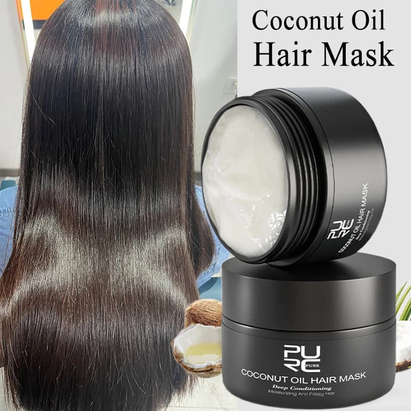 PURC huile de noix de coco masque capillaire réparation endommagé frisottis lissage nourrissant kéra