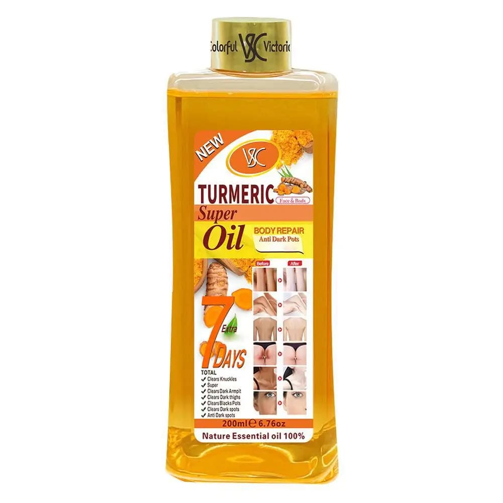 Huile essentielle de curcuma/Rose/vitamine C huile de Massage corporel nourrir éclaircissant lissant