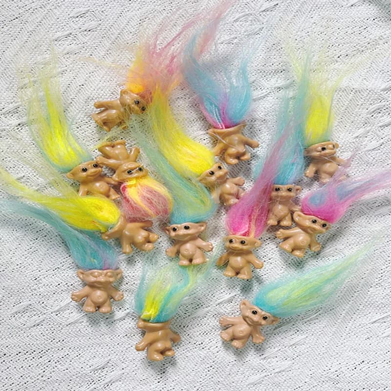 Nouvelles poupées Trolls vintage, figurines porte-bonheur, adorables petits personnages colorés, col