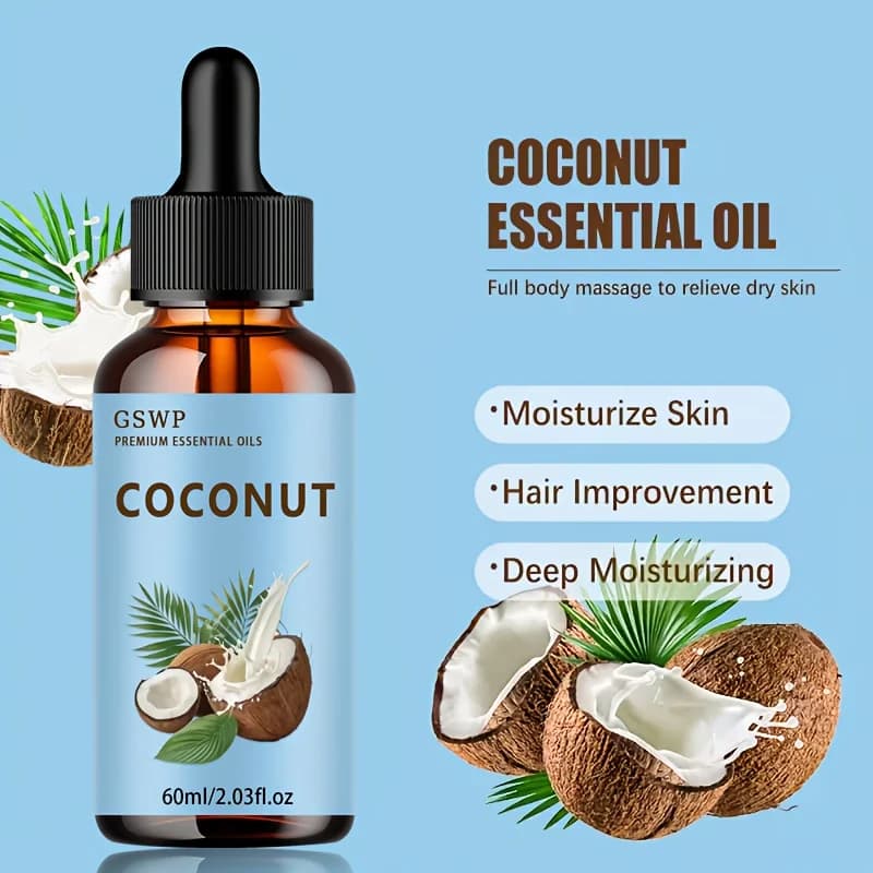 Huile de coco GSWP, pour les soins du visage, le massage corporel, les soins capillaires et l'hydrat
