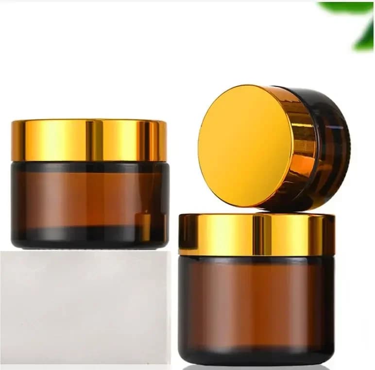 Bocal en verre d'ambre multicolore, multi-capacité, baume pour le visage, crème pour les mains, boît