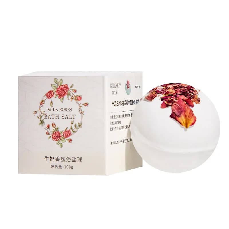 Bombes de bain à fleurs séchées, boules de sel, extrait de Rose, huiles essentielles, hydratant, pea