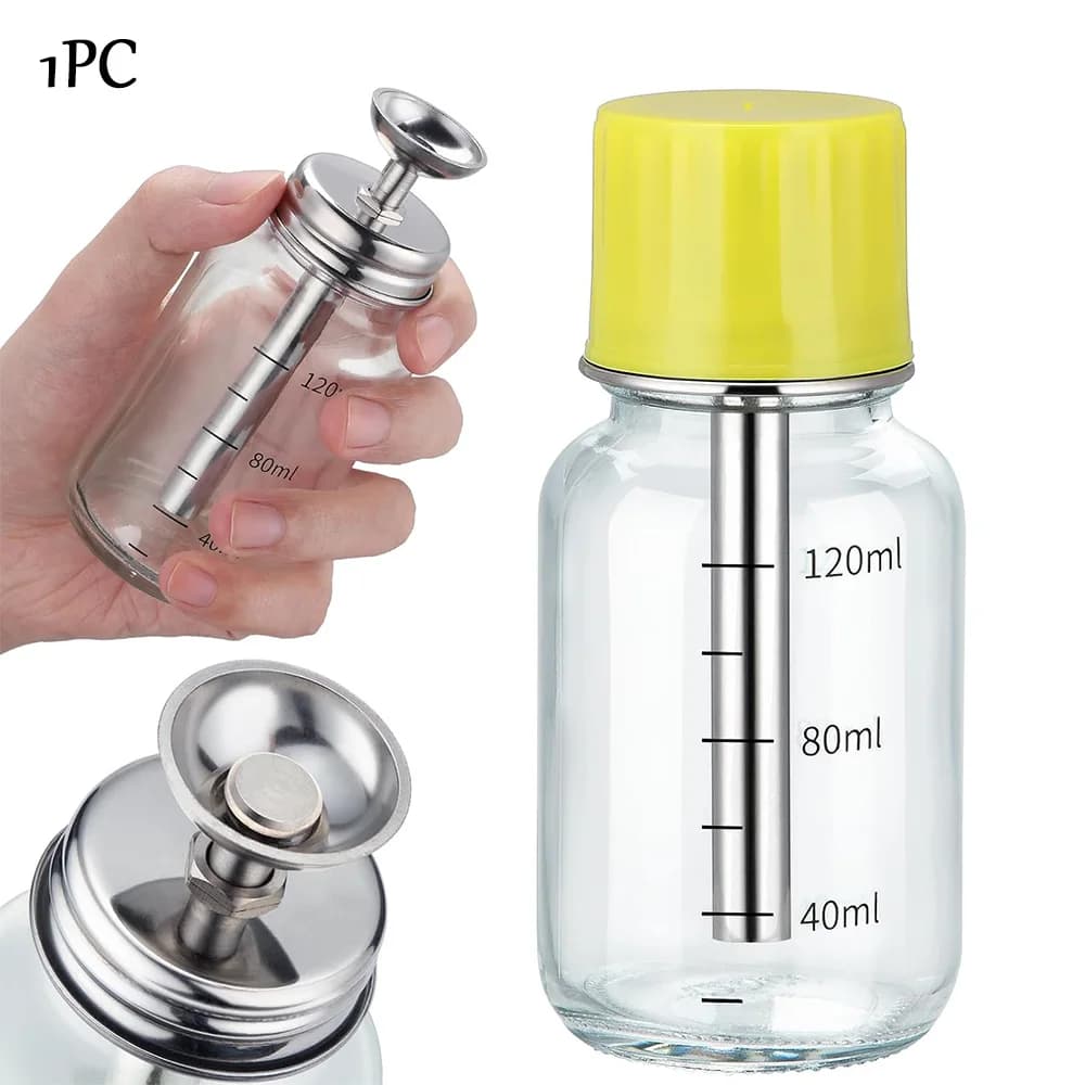 Bouteille distributrice transparente avec pompe de 4 oz / 120 ml, bouteille en verre rechargeable av
