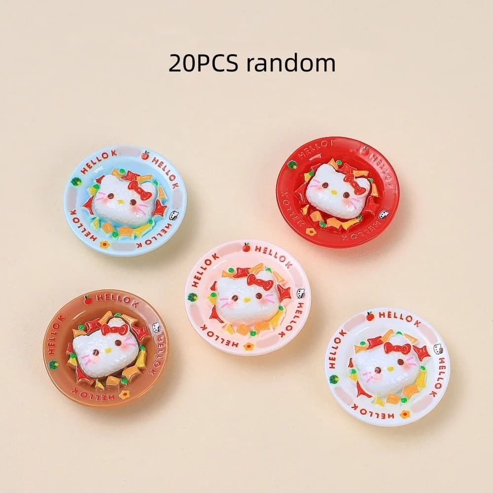 Rouleau de riz et de légumes, assiette de chat, jeu de nourriture, dessin animé, accessoires de bric
