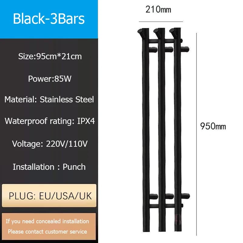 OXG – porte-serviettes chauffant électrique, 3/4 barres, radiateur pour serviettes, chauffe-serviett