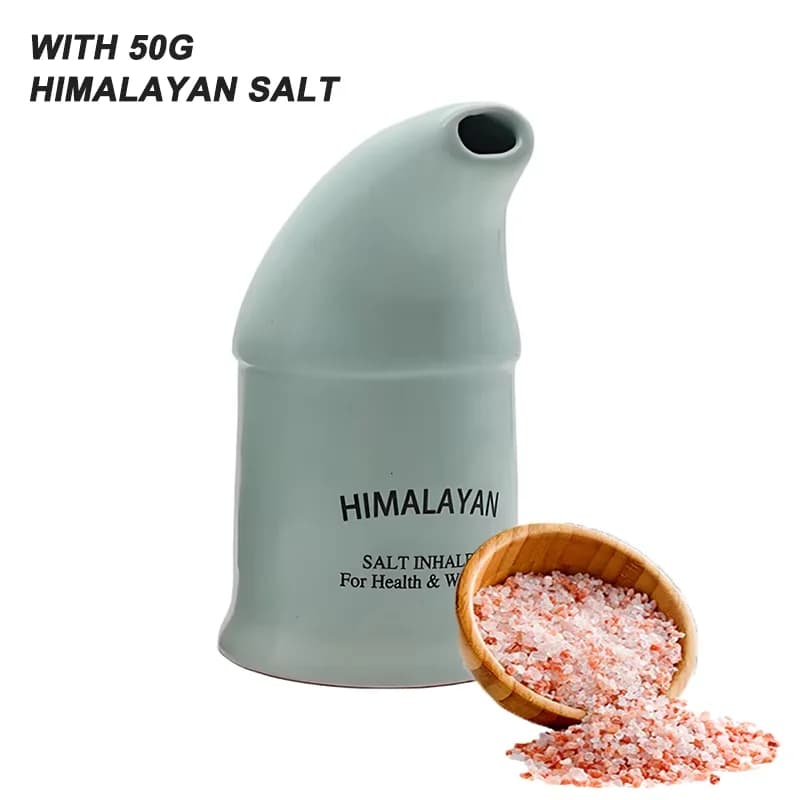 Inhalateur de tuyau de sel en céramique, sel de cristal rose pour la santé respiratoire, la méditati