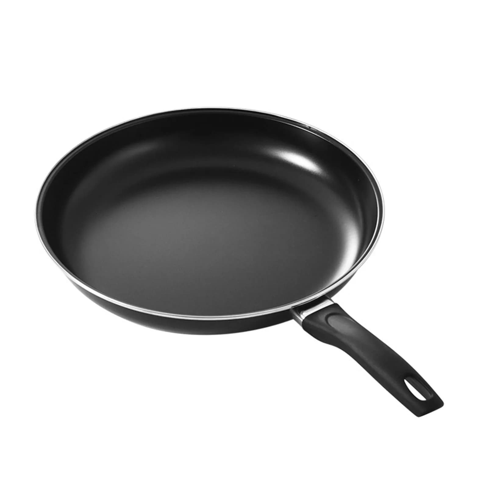 Poêle à frire ronde avec poignée Portable, revêtement antiadhésif, poêle à fond plat pour cuisinière