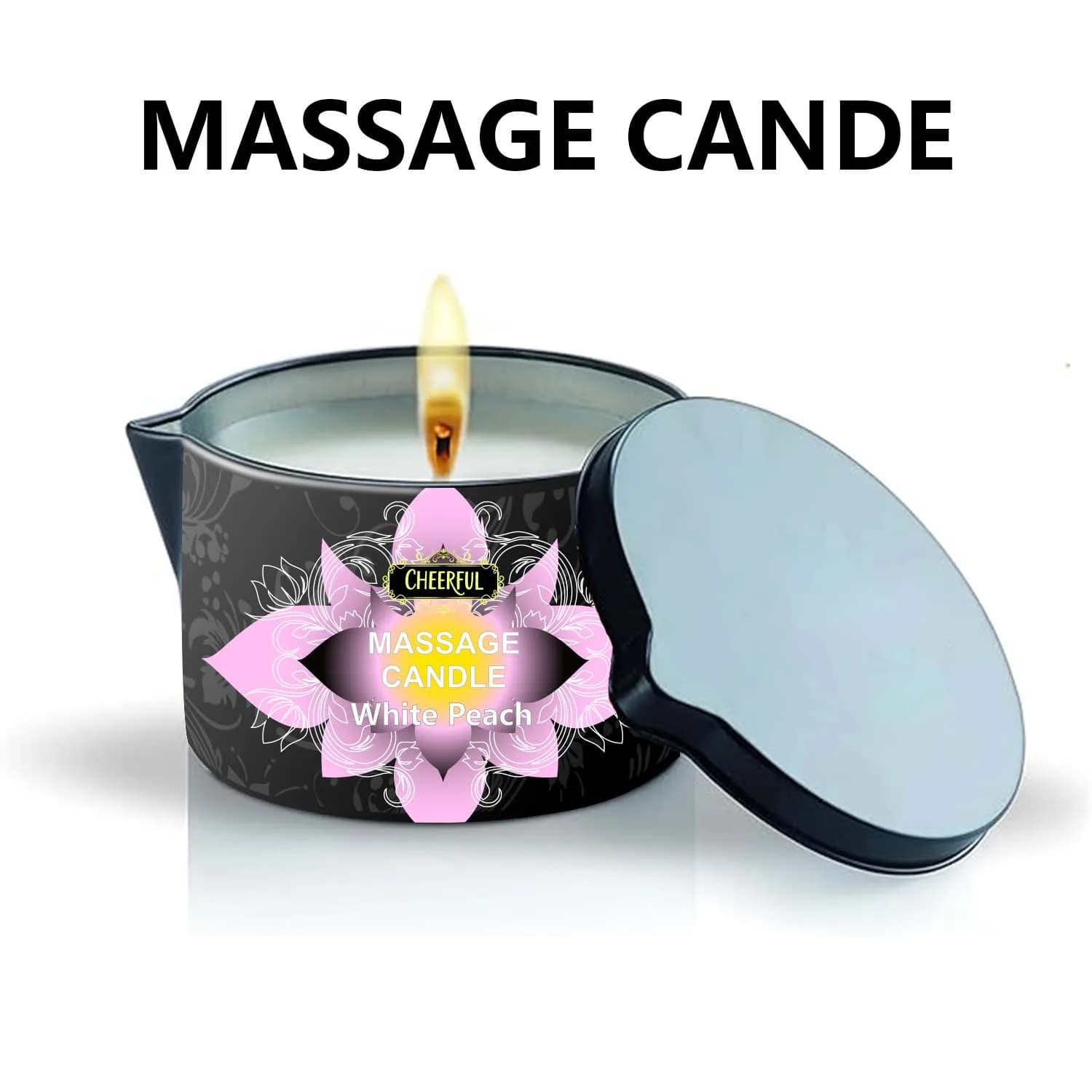 Bougie de massage au jasmin, bougie de massage parfumée en cire de soja naturelle pour massage corpo