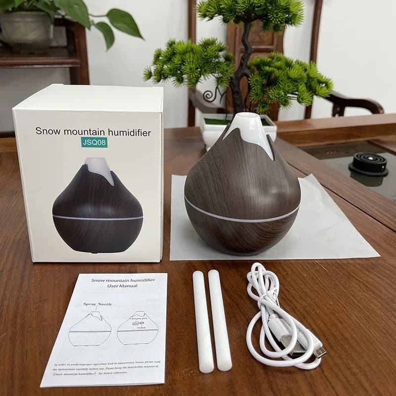 Diffuseur d'huiles essentielles d'aromathérapie 350ML, humidificateur d'air ultrasonique avec téléco