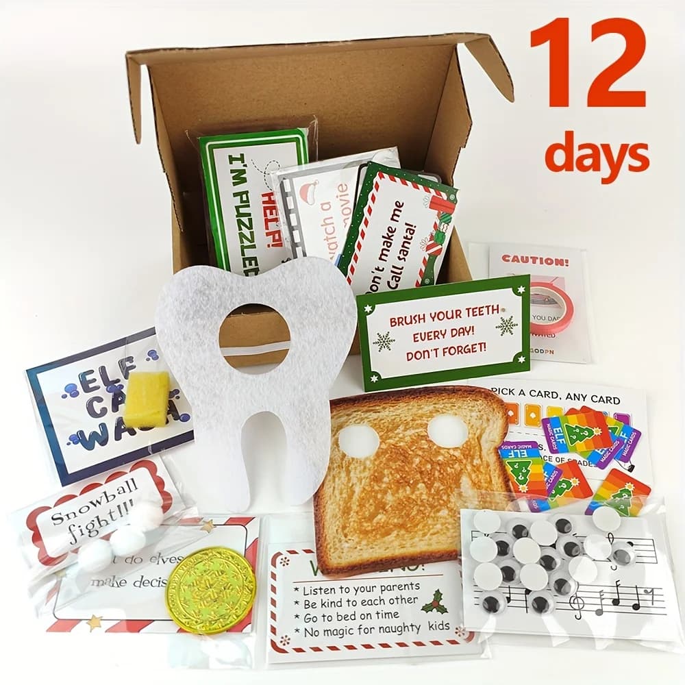 Kit elfe 24 jours avec 24 accessoires d'elfe et 12 activités d'elfe-calendrier de compte à rebours d
