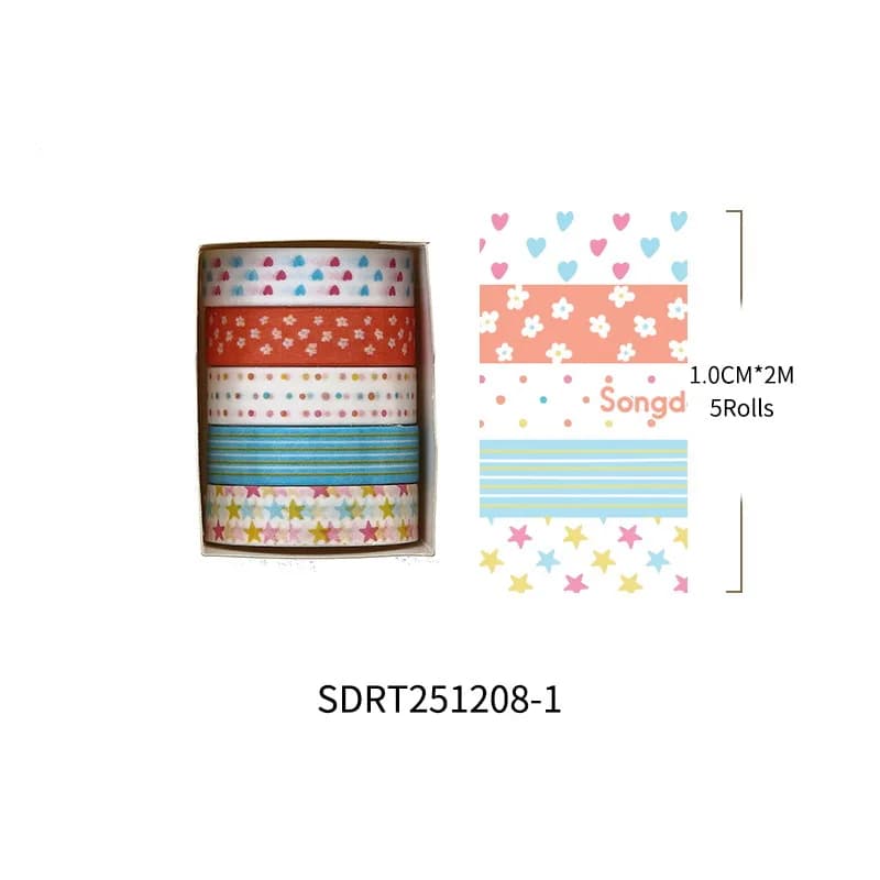 5 rouleaux de rubans Washi Jelly Pudding, fournitures pour scrapbooking, ruban adhésif Washi, autoco