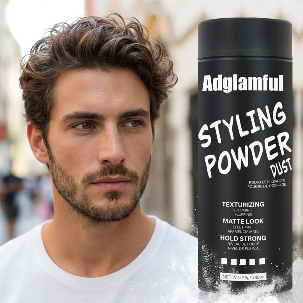 Poudre coiffante à contrôle d'huile pour hommes 25g – Absorbe l'huile et la sueur, lifting des racin