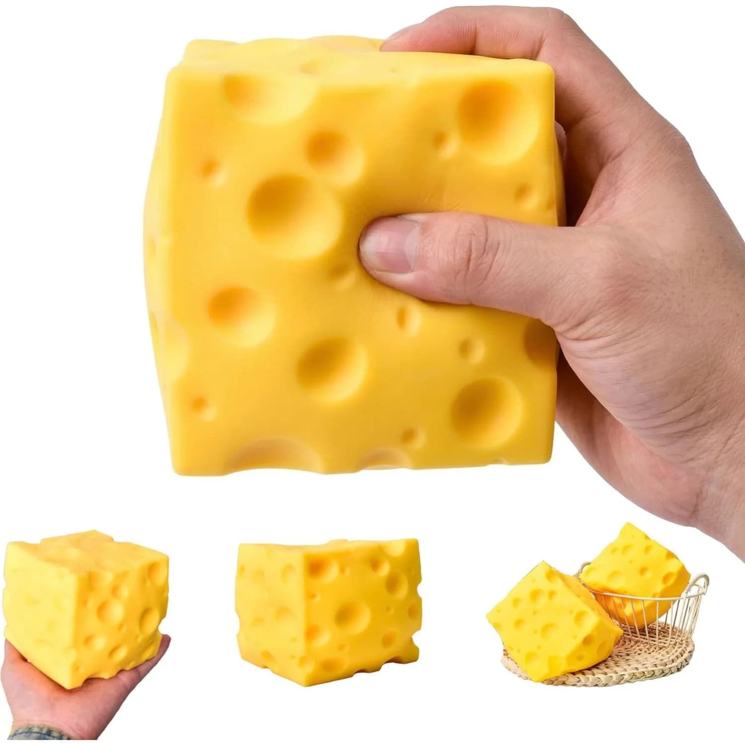 Jouet Squishy en forme de bloc de fromage, à remontée lente, doux, anti-stress, pour enfants et adul