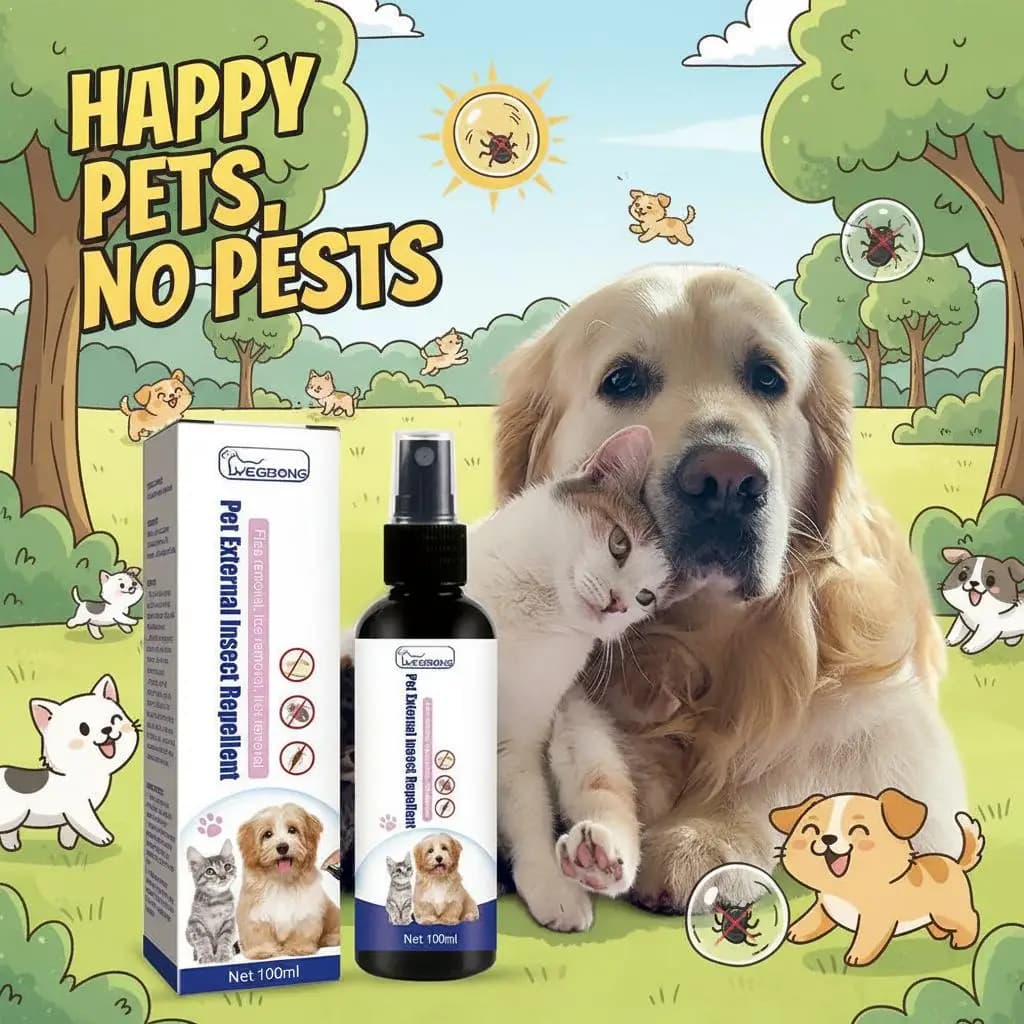 Gouttes anti-puces pour chiens et chats, insecticide, spray anti-puces et poux, formule concentrée a